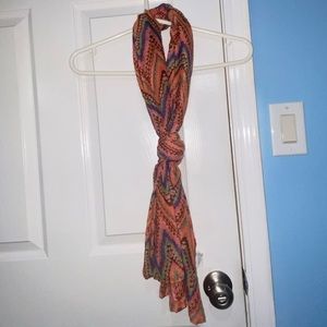 Orange knot scarf with designs